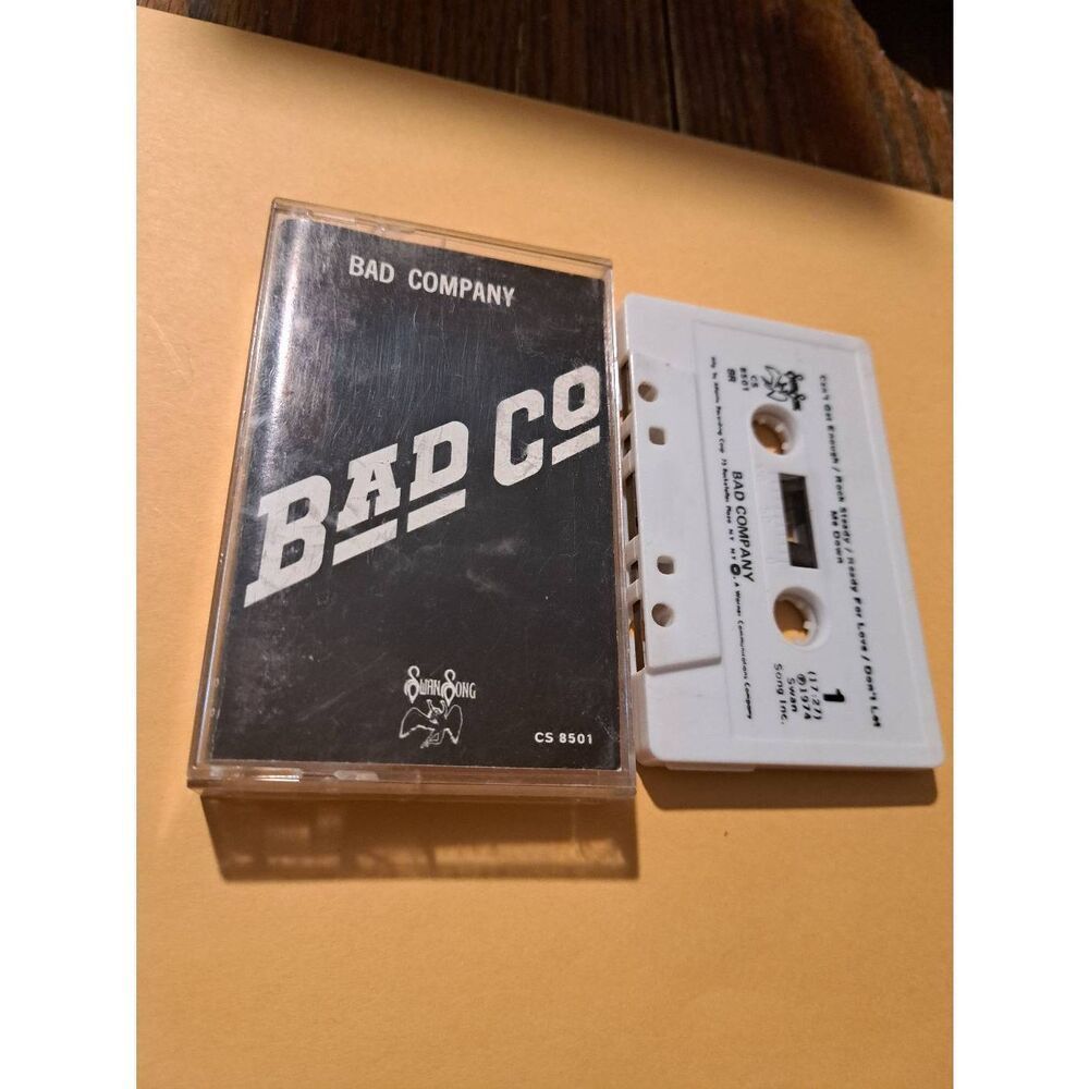 Vintage 1974 Bad Company Bad Co Cassette CS8501 Swan Song Atlantic Case Cover